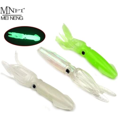 MNFT 6Pcs 8g 9cm Fishing Lures Squid Luminous Baits Saltwater Sea Fishing Soft Lure Bait