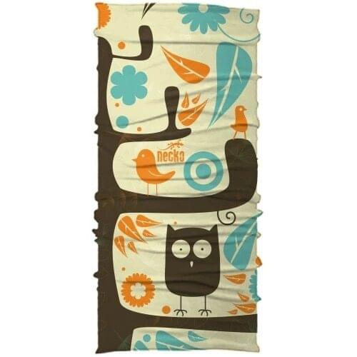 Necko Retro Owl Buff Bandana Face Mask-DN0132 444976776