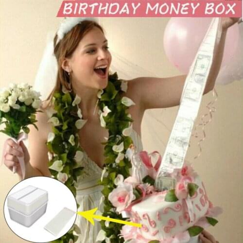 NEW Surprise Making Toy-Cake ATM-Happy Birthday Cake Topper Money Box Funny Photobooth Props Xmas Gift
