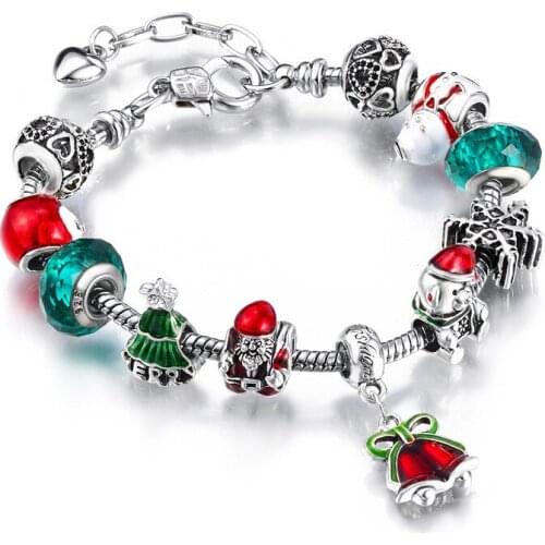 Pandora-style Handmade DIY European and American style bracelets Christmas ornaments Santa bells alloy large beads bracelet