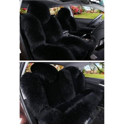 Sheep Skin Car Seat Cushion Winter Warm Universal Woolen Fur Car Seats Cover Purple Beige Red Wine Black White for Car Suv Truck
