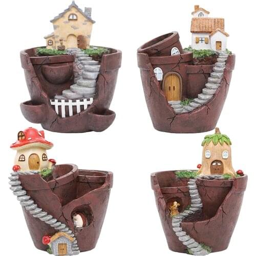 Resin Flower Pot Succulent Planter Pots For Garden Retro Farmhouse