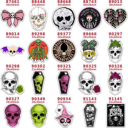 DIY Craft Supplies Sewing Accessories Cartoon Skeleton Printed Planar Resins Mold 30 Pieces. PR-87461