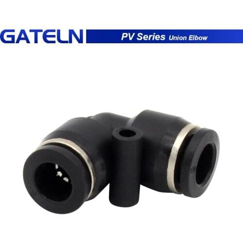 PV Series Union Elbow PV4 6 8 10 12 14 16 Pneumatic L Type elbow fitting Plastic Pipe Connector Quick Fitting