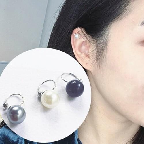 New Korea 3 Colors Imitation Pearl U Shape Clip Ear Cuff Earrings For Women Girls Jewelry No Piercing Earring Wholesale Gift