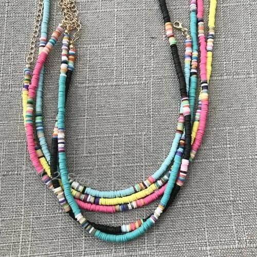 Silicone Boho Choker Necklace Multi-colored Retro Classic Soft Ceramic Short Necklace Banquet Party Vacation Fashion Accessories