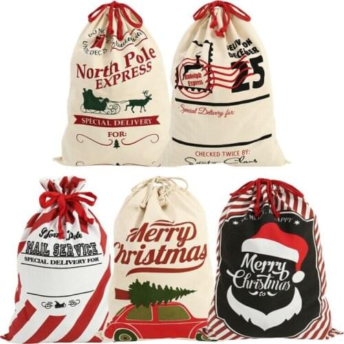 Large Capacity Jumbo Canvas Christmas Bags Cotton Burlap Santa Xmas Personalize Present Bag