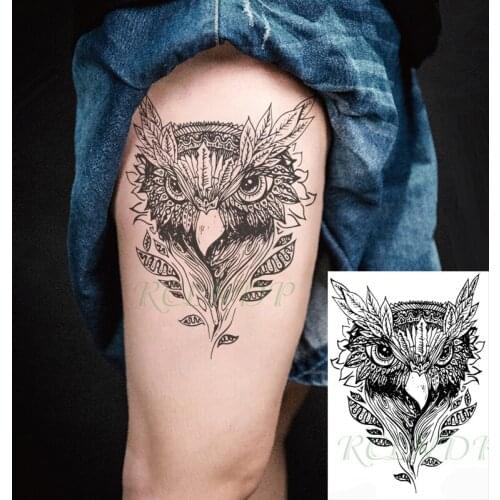 Waterproof Temporary Tattoo Sticker Owl Lovely Bird Animal Design Fake Tatto Flash Tatoo Back Leg Art for Women Men