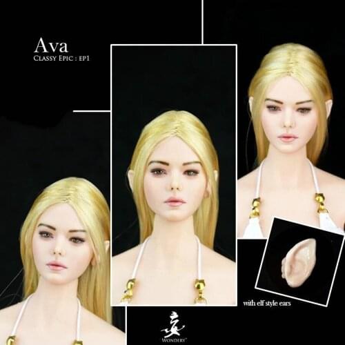 WONDERY Ep01 1/6 Female Head Sculpt Model Removable Ears Fit 12inch Action Figure toys