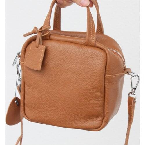 Woman Handbags Small Square Bag Soft Genuine Leather Shoulder Bag High Quality Summer Solid Color Crossbody Bags For Women 2021