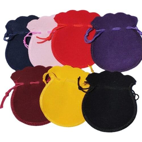 10PCS 7x8cm Velvet Bag Red Black Jewelry Gifts Packing Christmas Gift Bags Used For Wedding Candies Beam Port Cotton Rope bag