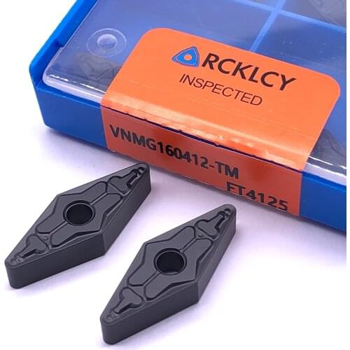 10pcs RCKLCY Cemented carbide inserts VNMG160412 TM FT4125 External Turning Tools for steel cnc lathe tools