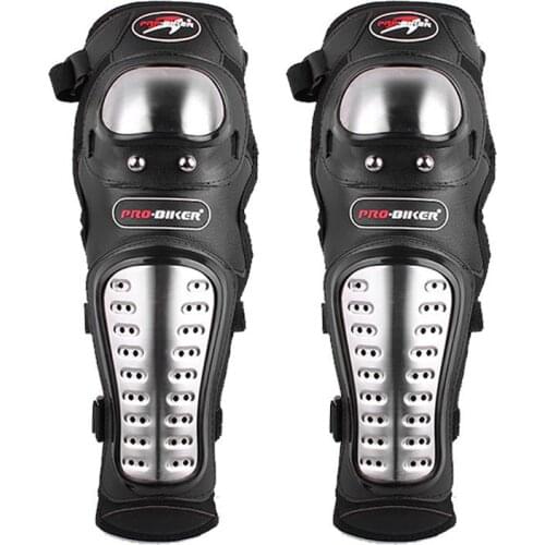 2pcs Motorcycle Kneepad Stainless Steel Moto Knee Leg Pads Motocross Racing Protective Gear Protector Guards Kit