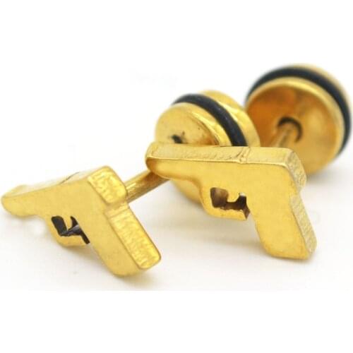 2016 New Square Sexy Gun Stud Earrings Fashion Jewelry Women High Quality Famous Brand For Women Free Shipping