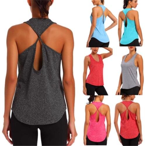 2020 Sleeveless Racerback Yoga Vest Sport Singlet Women Athletic Fitness Sport Tank Tops Gym Running Training Yoga Shirts
