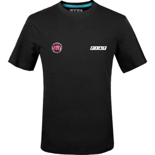 2021 Summer Cotton T-Shirts Fiat Logo T Shirts Short Sleeve Slim Fit Fashion Tops & Tees Male Clothing