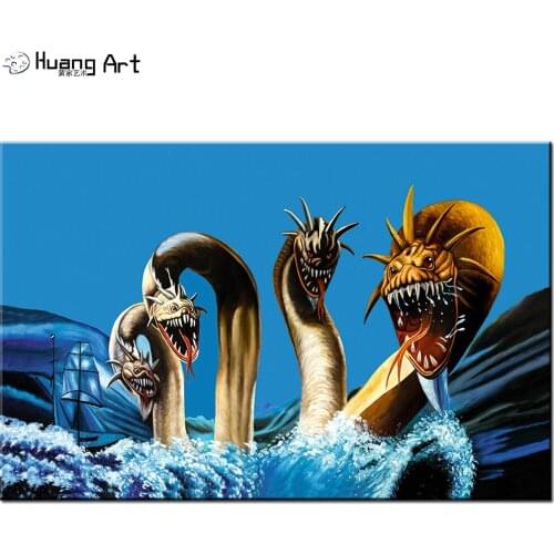 Printed 3D Oil Painting for Living Room Decor Printing Animated Cartoo Painting Modern Animal for Hotel Home Decoration Art