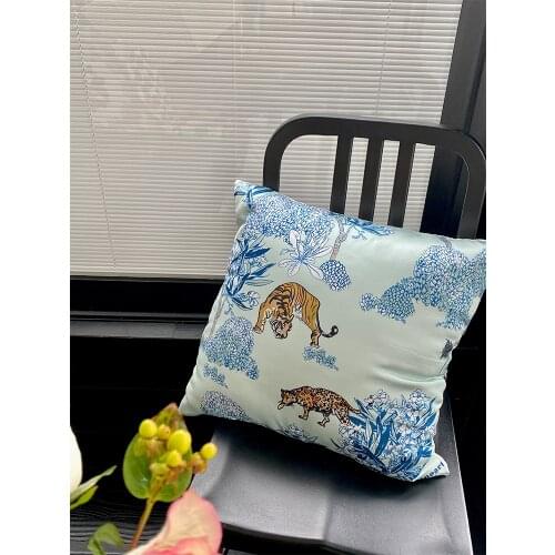 48x48cm Jungle winter silk pillow Seat Cushion Back Cushion Lumbar Rests pillow do not with core