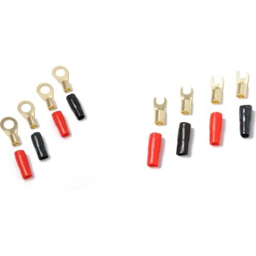 10X 8 AWG Car Audio Ring&Fork Terminals Joint Electrical Wiring Accessories