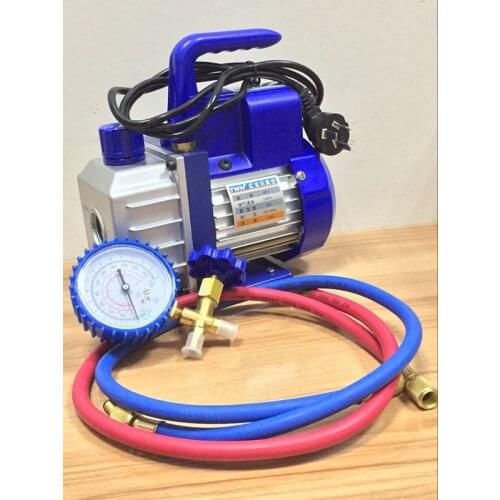 Free Shipping 220V 1L Rotary Vane Mini Refrigerant Vacuum Pump for Air Conditioning Hand Tool Refrigerant Tool