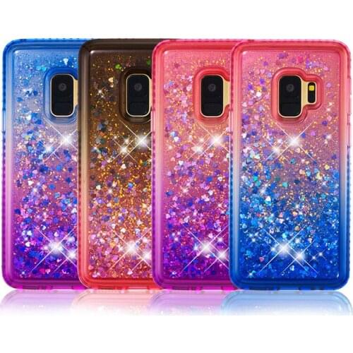 Glitter Silicone Case For Samsung S9 S9Plus Colored TPU Cover For Galaxy S9 Plus Liquid Dynamic Quicksand Case For S9 Plus S9
