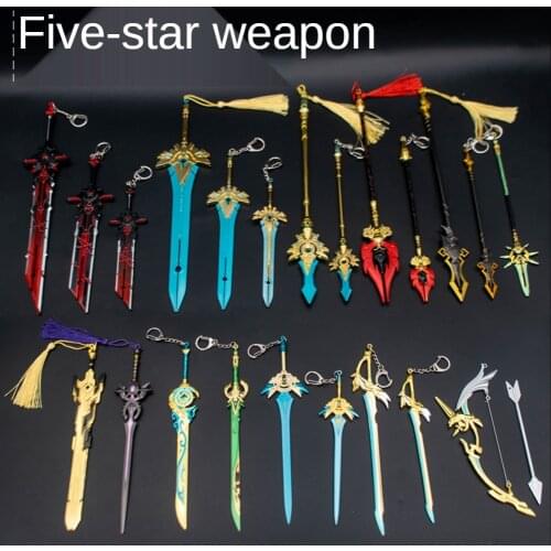 22CM Zinc Alloy Keychain for Men Wolfs End Pride of The Sky and The Staff of Protecting Momo Keyring Trendy Cartoon Keychain