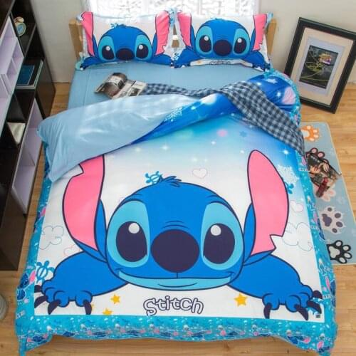 Disney Lilo & Stitch Children Duvet Cover Sets Pillowcases Single Double Queen King Size Bedding Set Boy Girl Kids Birthday Gift