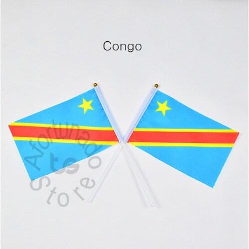 Dr Congo flag motorcycle race Banner 14*21cm hand waving National flag Home Decoration flag banner