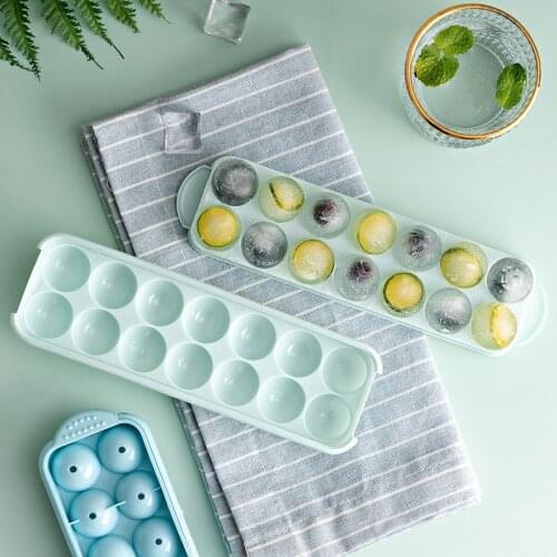 Ice Ball Mold Silicone Ice Cube Trays 14 Grid Whiskey Ice Ball Maker Freezer Juice DIY Ice Cream Biscuit Cake Tools Mould