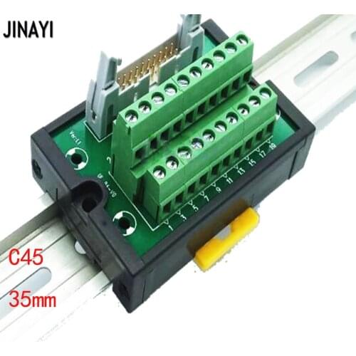 IDC 34 Pin 26 20 16 10 Pin Male Terminal Block Breakout PLC Relay Terminals DIN Rail Mounting Adapter Connector