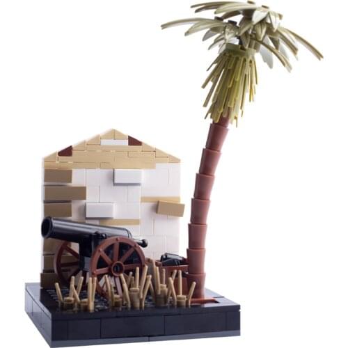 MOC Military Building Blocks Scene Parts Soldier Medieval Cannon Coconut Model Figures Accessories Bricks Educational Kid Toys