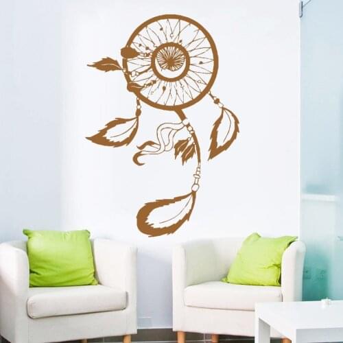 Dreamcatcher Wall Decals Vinyl Sticker Native America Feathers Graphic Bedroom Living Room Wall Art DIY Decoration Poster WA-23