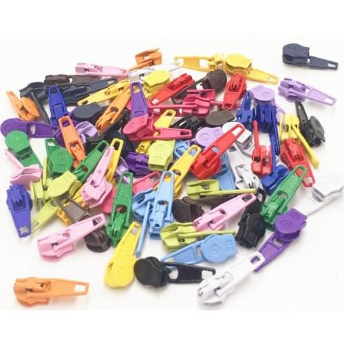 100pcs MIX COLOR Painting Metal Zipper Slider For Nylon Zipper 3#, Multicolor 3# Nylon Zipper Puller, DIY sewing Kits