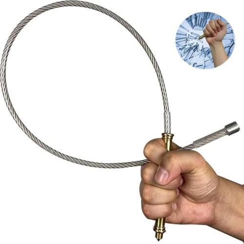 Self Defense Multi-Purpose Whip Car Emergency Tool EDC Tactical Whip Steel Whip Outdoor Whip and Portable Wushu Whip