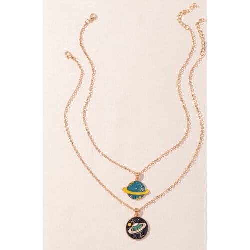 Fashion Hiphop/Rock Necklaces Womens Men and women blue planet Collarbone chain alloy Pendant Necklaces Jewelry For Girls