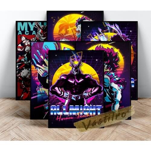 My Hero Academia Poster, Japanese Manga Wall Picture, Izuku Midoriya Wall Art, Japan Comic Character Prints Art, Kids Room Decor