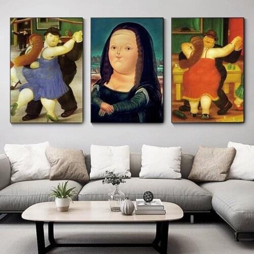 Funny Mona Lisa Wall Art Canvas Posters And Prints By Fernando Botero Famous Wall Art Paintings for Modern Home Cuadros Pictures