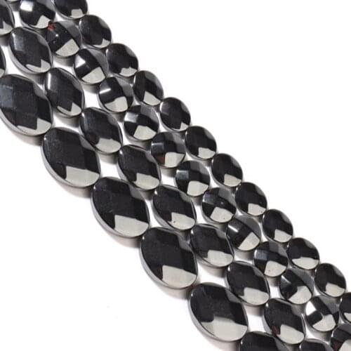 Charm Hematite Beads Ladies Chain Bracelet Oval Shape Double Cut Face Crafts Hematite Can Be Wholesale Bulk Size 13x18mm
