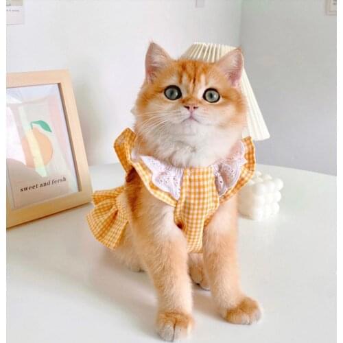 Pet clothes for small dogs cats spring summer Thin breathable vest T-shirt collar satchel cat dog clothing