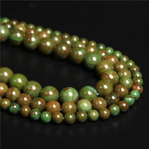 Wholesale Natural Green Jades Round Loose Stone Beads 4 6 8 10 12mm Pick Size 15.5" Strand For Jewelry Making Necklace Bracelet