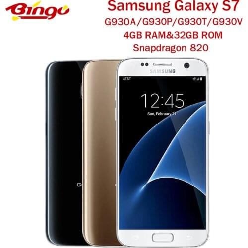 Samsung Galaxy S7 US version G930A/V/T/P Original Unlocked Android Mobile Phone Quad Core 5.1" 12MP 4GB & 32GB NFC