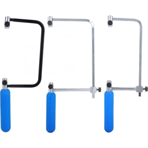 Saw Bow with Blue Handle for Cutting Adjustable Metal U-Shaped DIY Woodworking Model Saw Jewelry Tools