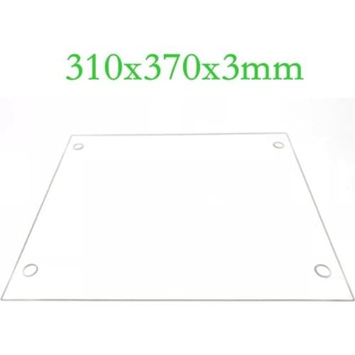 3D Printers Parts 310x370x3mm Borosilicate Glass Plate Flat w/ Screw Holes Polished Edge For DIY Tevo Tornado 3D printer
