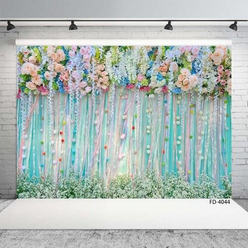 Photo Studio Props A Variety Of Flowers Wall Background Romantic Wedding Lovers Child Portrait Photography Backdrops Poster