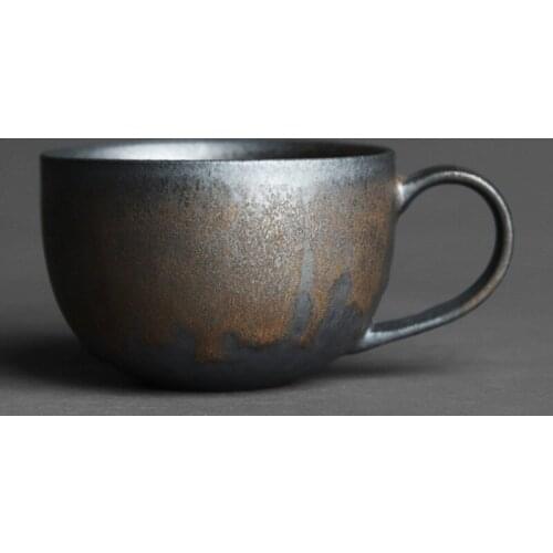 Retro Milk Pinming Water Mug With Handle Drinkware Antique Tea Mug Vintage Coarse Pottery Tea Master Cup Home Decor