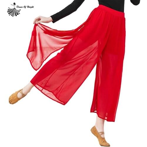 Chiffon Modern Dance Pants For Women Classical Dance Trousers Loose Yoga Clothes Ballet Practice Wide Legs Pants Soft Wear