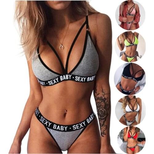 Sexy Women Underwear Erotic Lingerie Set Deep V Exposed Hips Two-Piece Bras Briefs and Panties Sets Femme Solid Mesh Sleepwear