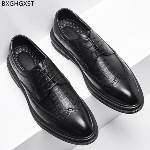 Oxford Leather Shoes Men Formal Brogue Men Suit Shoes for Men Office 2021 Black Man Shoes High Quality Zapatos Hombre Chaussure