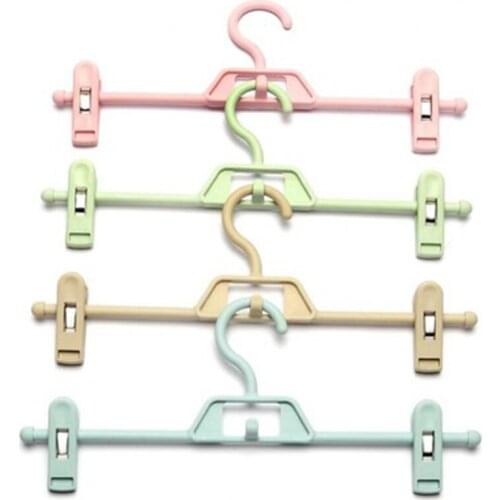 34.5cm 10 pcs/lot Household Plastic Skirts Hanger with Adjustable Clips Sturdy Pants Hangers Seamless Trousers Drying Rack