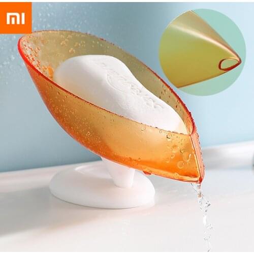 Xiaomi Shape Soap Box Drain Soap Holder Box Bathroom Shower Soap Holder Storage Tray Creative Sucker Water-free Storage Box